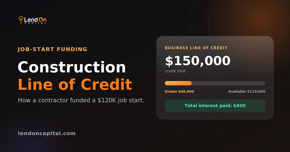 Construction Line of Credit: How We Funded a $120K Project for $800